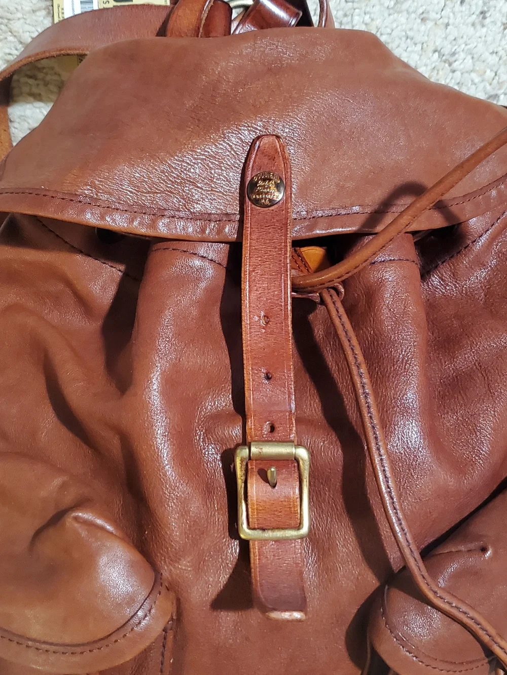 Ralph Lauren Double RL Brown Leather Backpack